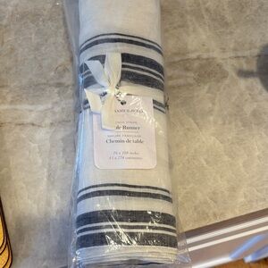 Williams Sonoma French Stripe Table Runner in Blue and White